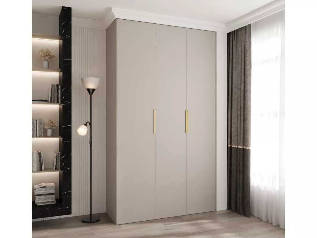 Armoire à portes battantes Como 4 245,5/140/50 3 portes (cachemire/or)