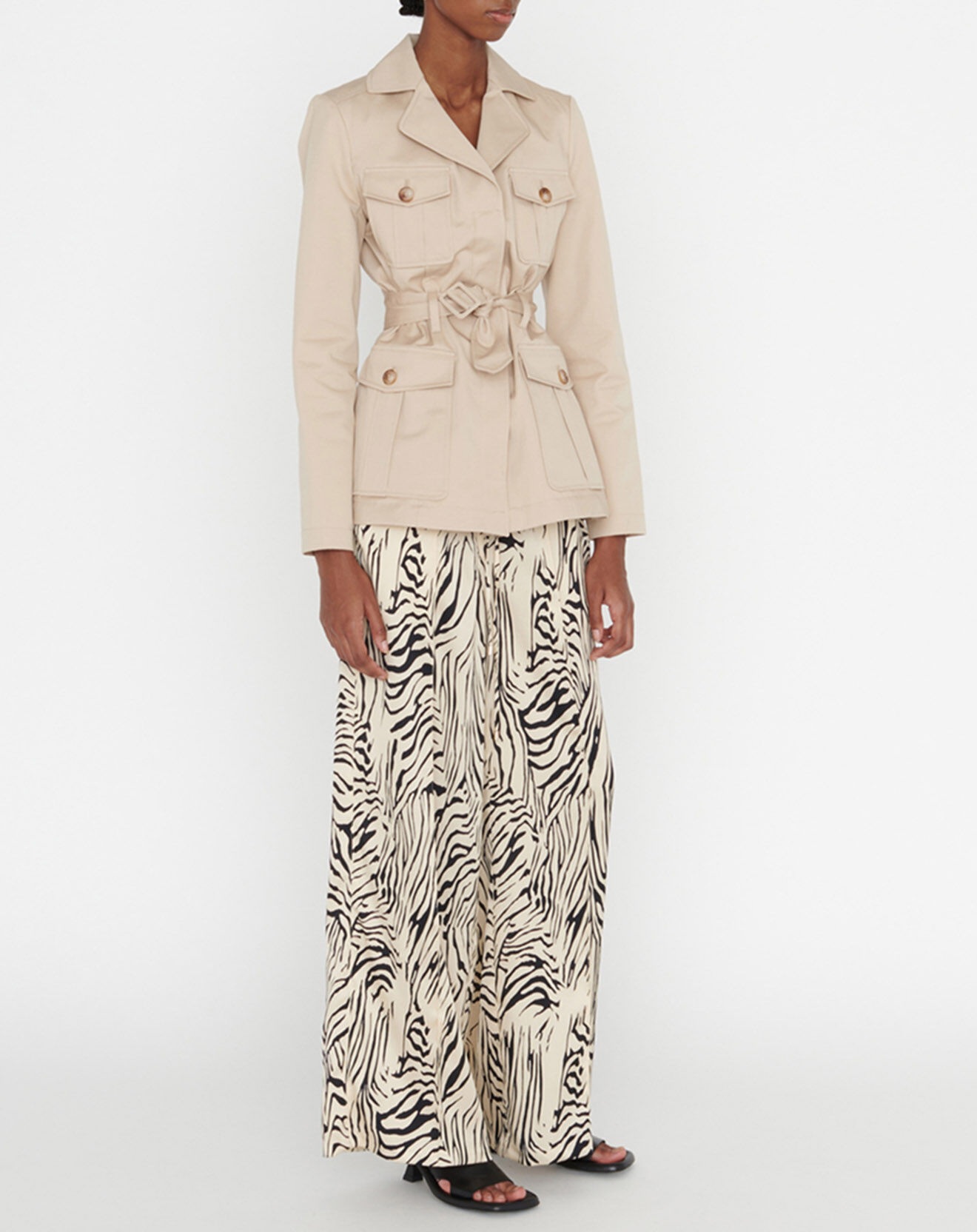 Zapa Trench-coat court en Gabardine Vania beige