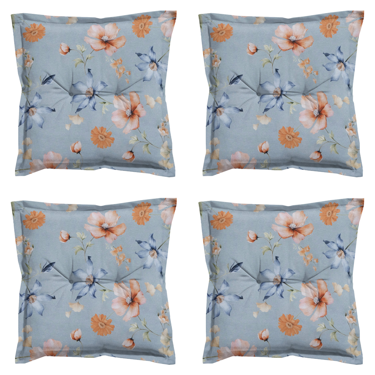 Madison Florina blue Zitkussen - Set van 4