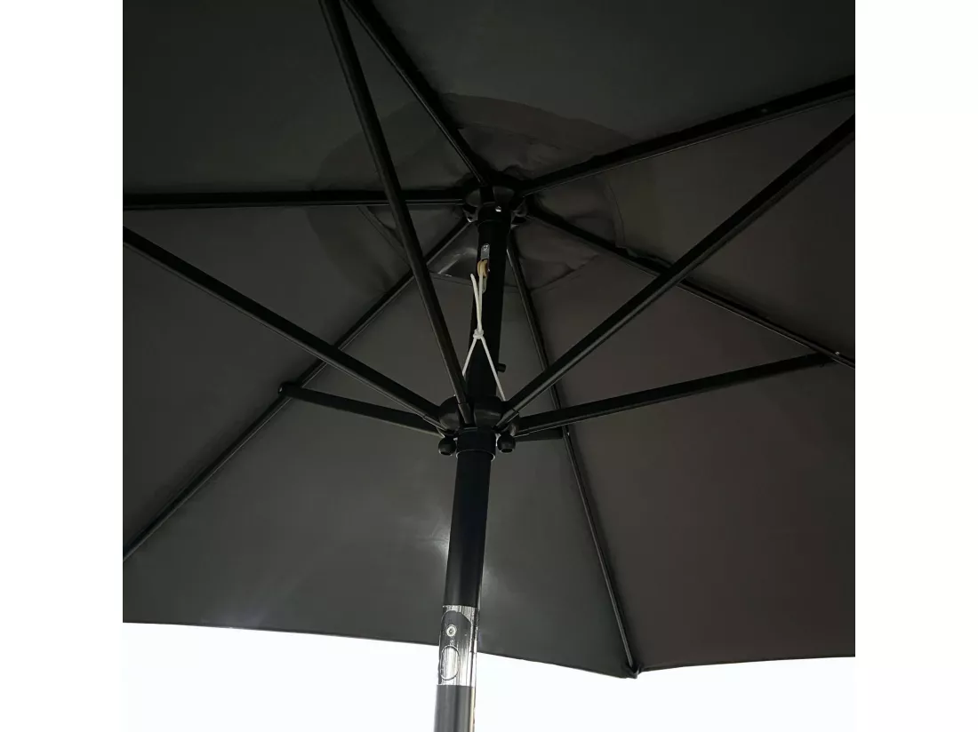 Parasol de jardin ORIENT avec inclinaison réglable en gris foncé, Poids 4,5 kg Dimensions L270 x l270 x H235 cm