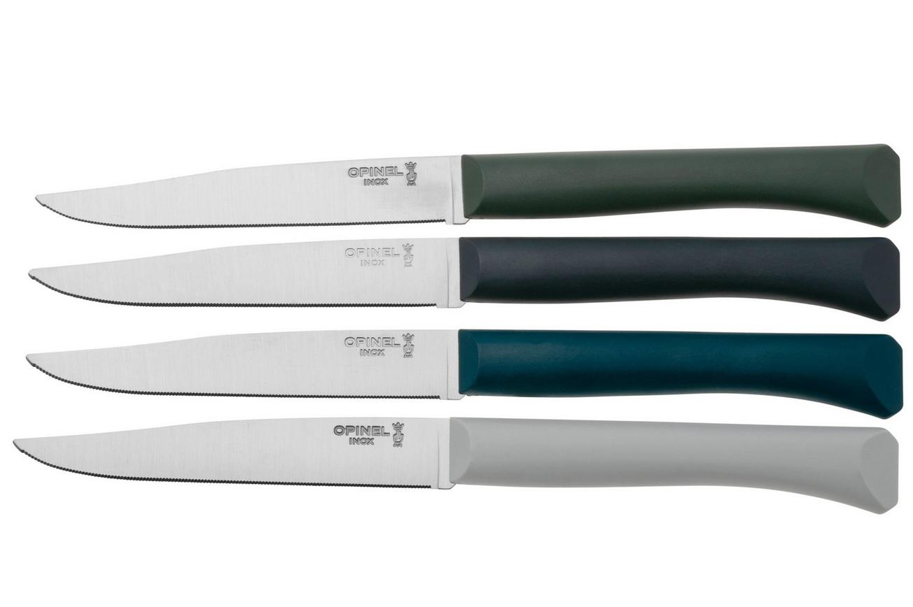 Opinel Bon Appetit  2349, tafelmessen set van 4, storm, micro-gekarteld lemmet