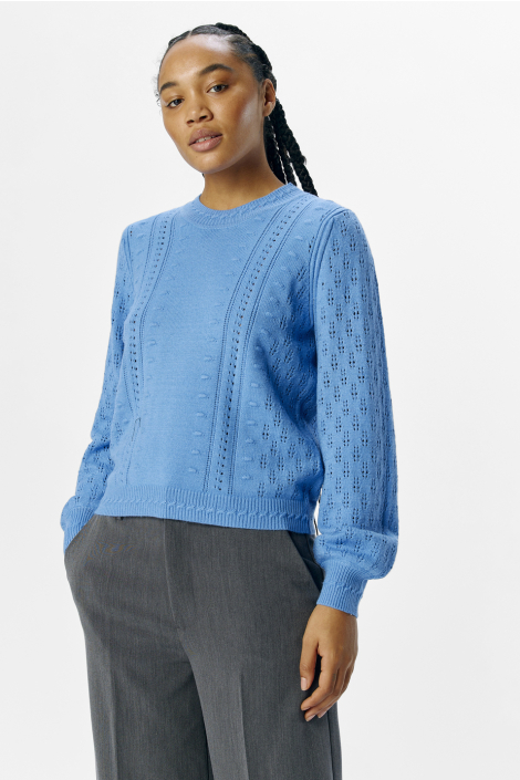 Object blauwe dames trui
