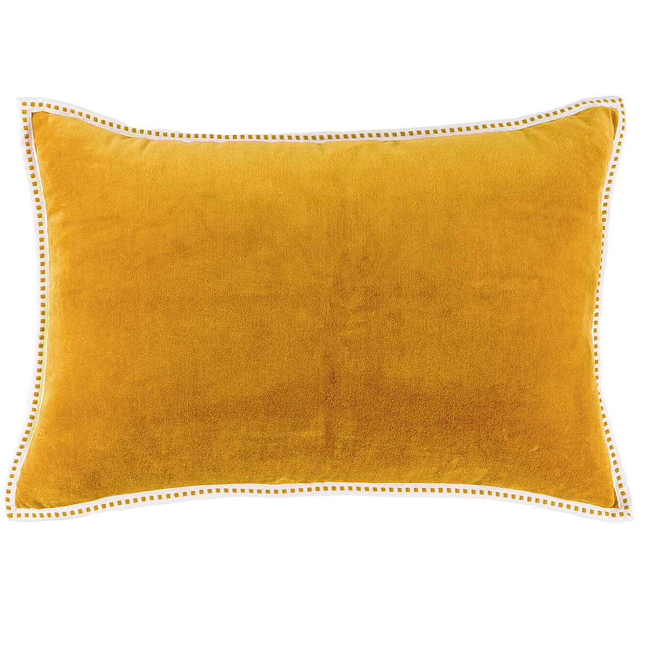 Febronie Housse de coussin velours Ella jaune moutarde