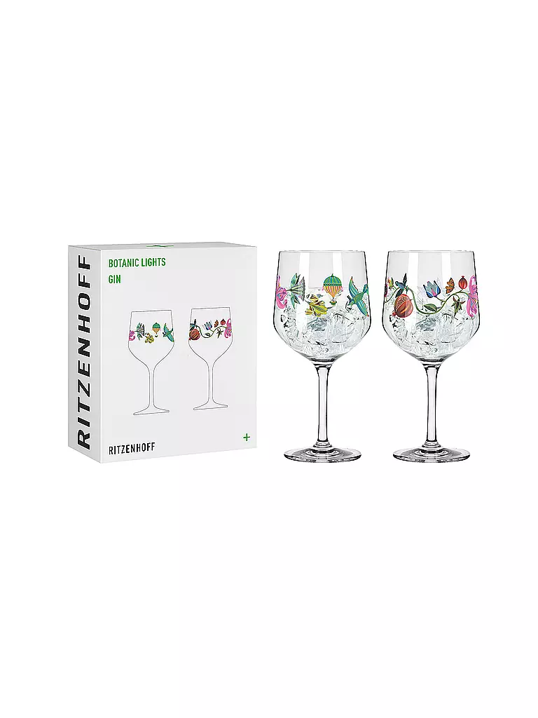 RITZENHOFF Gin Glas 2-er Set BOTANIC LIGHTS #9 #10 Olaf Hajek 2024 bunt