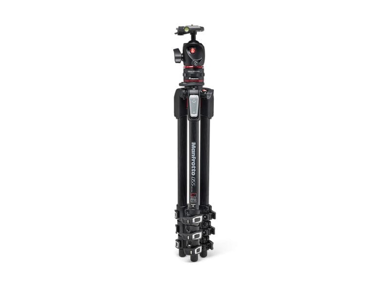 Manfrotto Stativ 055 Carbon 4-Segment 3XPRO Carbon-Magnesium-Stativ mit Kugelkopf