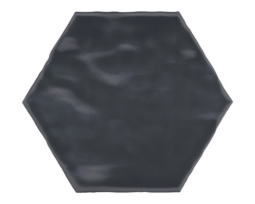 Steengoed hexagonale tegel Artisan 15 x 17,5 cm blauw glanzend