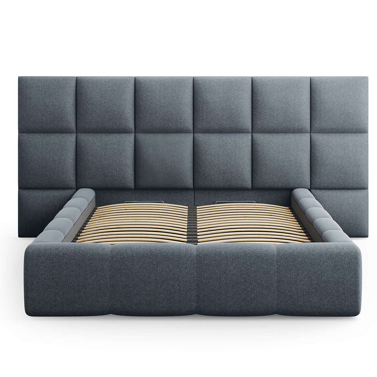 Maison Héritage Lit avec coffre de rangement Isa bleu foncé - 230x300x125 cm