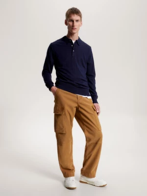 Suéter polo de lã merino fina