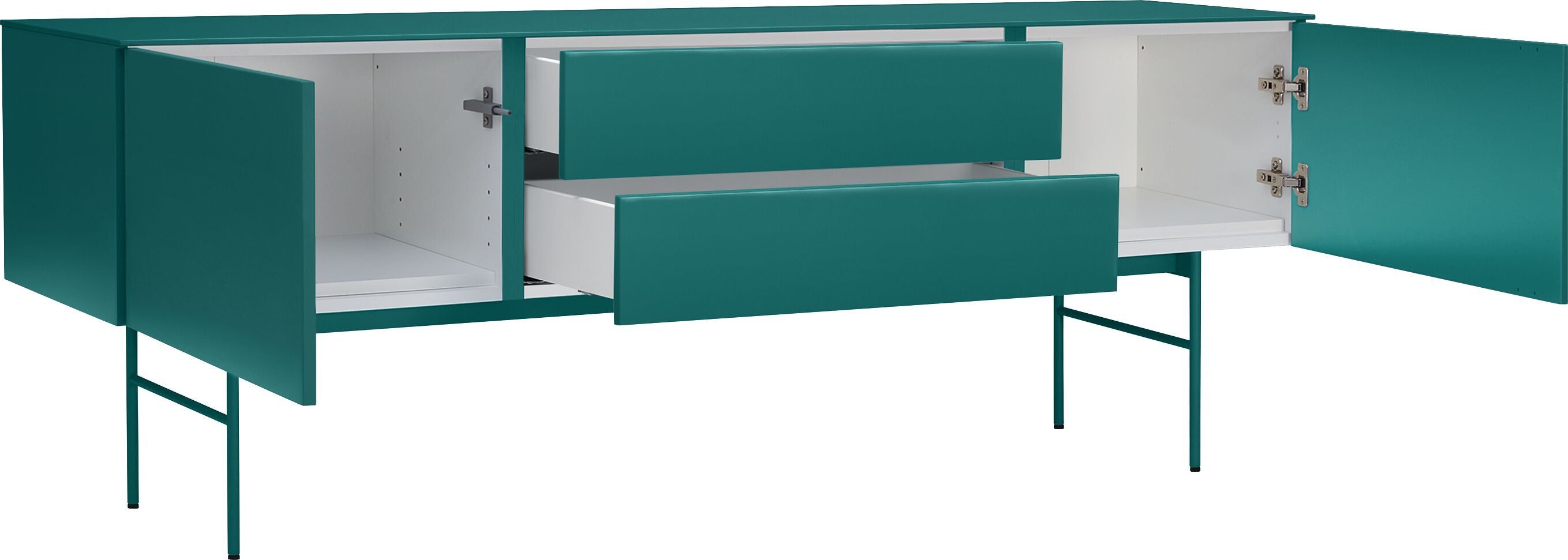 Sideboard - Petrol / B: 196.0 cm x T: 40.0 cm x H: 68.4 cm
