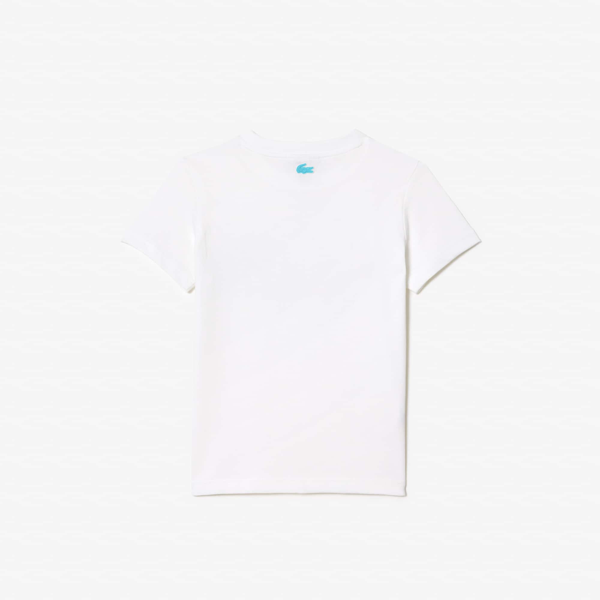 T-shirt avec imprimé planète en jersey de coton T-Shirts & Chemises - Blanc - Lacoste - Enfant