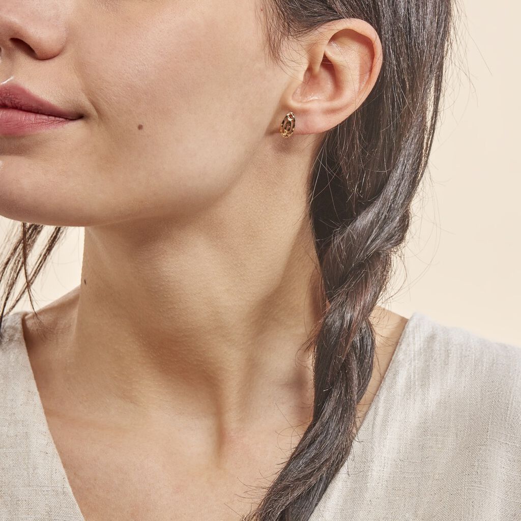 Boucles D'oreilles Puces Elodile Ovale Or Jaune