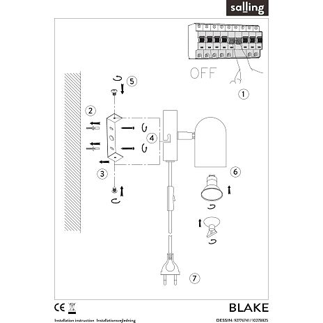 Blake 1-spot - hvid