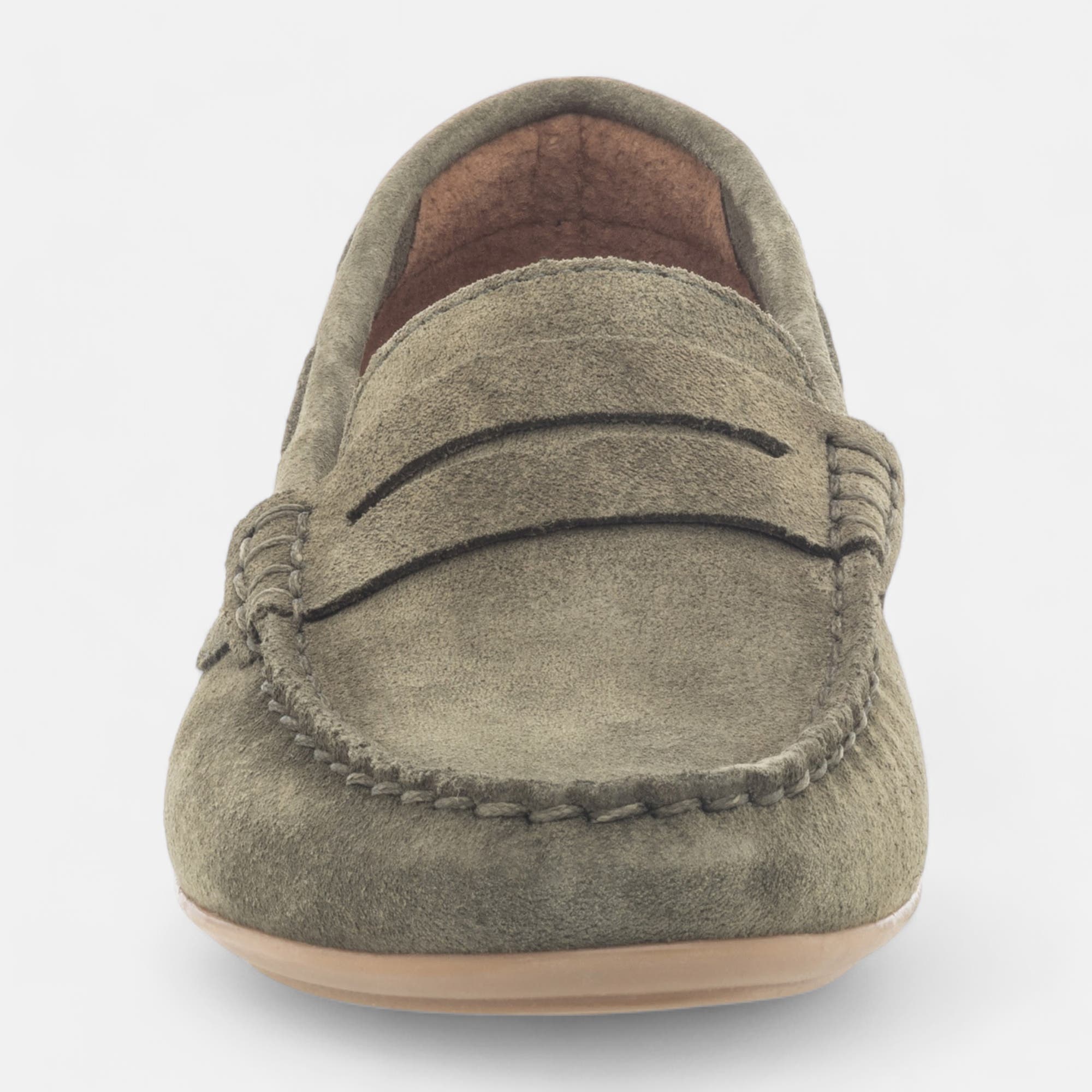 Mocassins Femme en cuir kaki