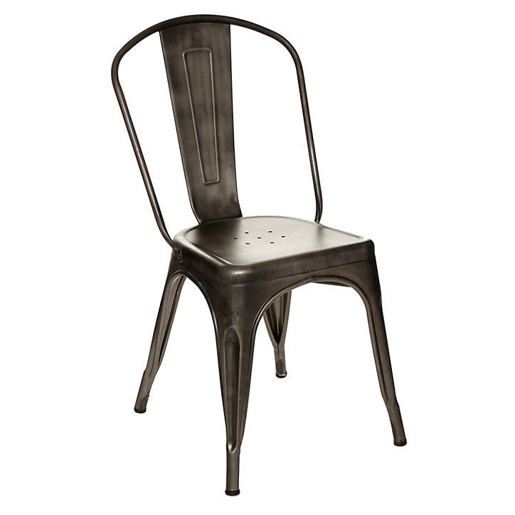 Lot de 4 chaises de table en métal Niko gris