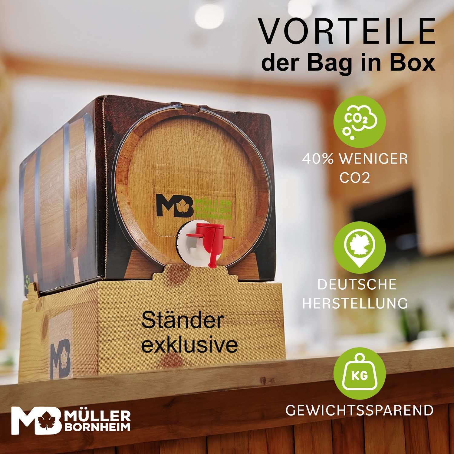 Weinhaus Müller Bornheim Pfalz Spätburgunder Rosé Wein trocken 12,5 % vol. 5 Liter Bag in Box