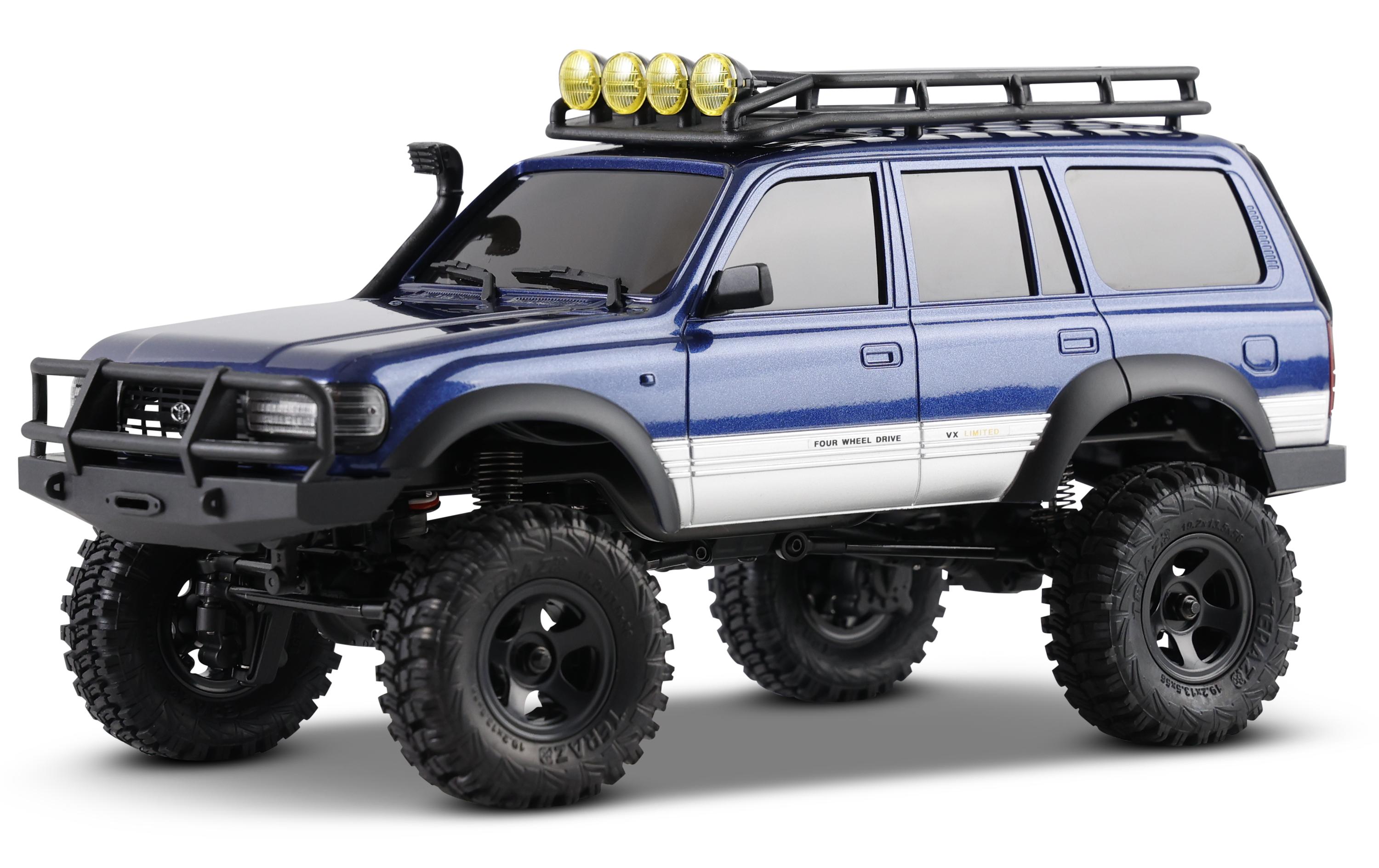 Scale Crawler FCX18 Toyota LC80 Blau, RTR, 1:18<br>Mini Rock Crawler mit detaillierter Toyota Landcruiser Karosserie und 2-Gang Getriebe