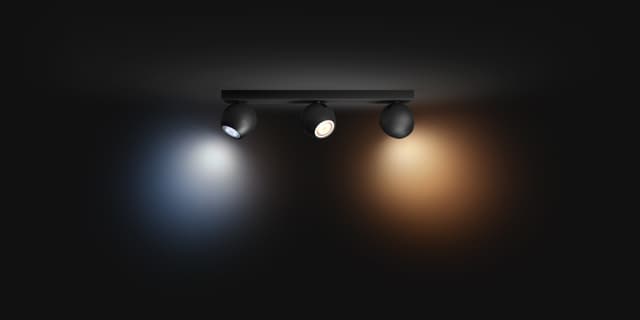 Philips Hue Buckram spotlys 3x5W (sort)