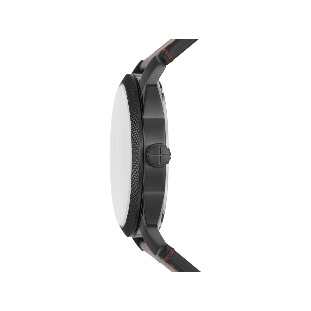 Montre FOSSIL Machine homme acier noir bracelet cuir marron