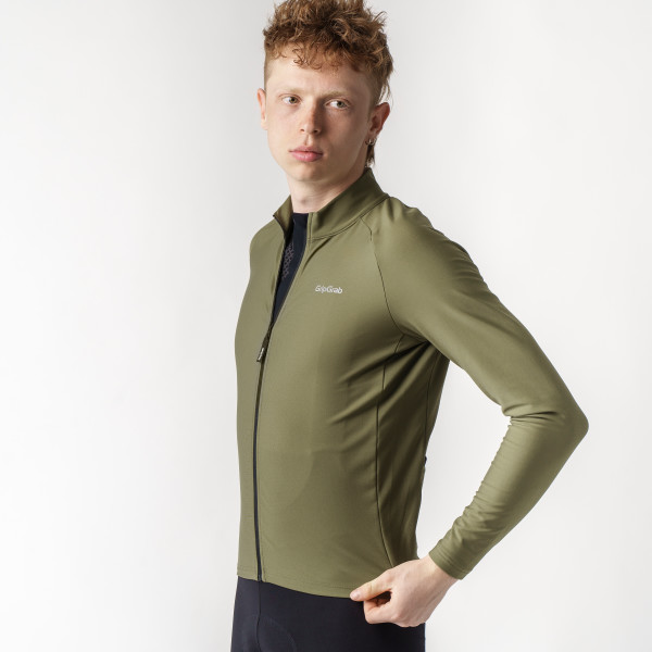 GripGrab PACR Thermal langærmet cykeltrøje Olive Green herre