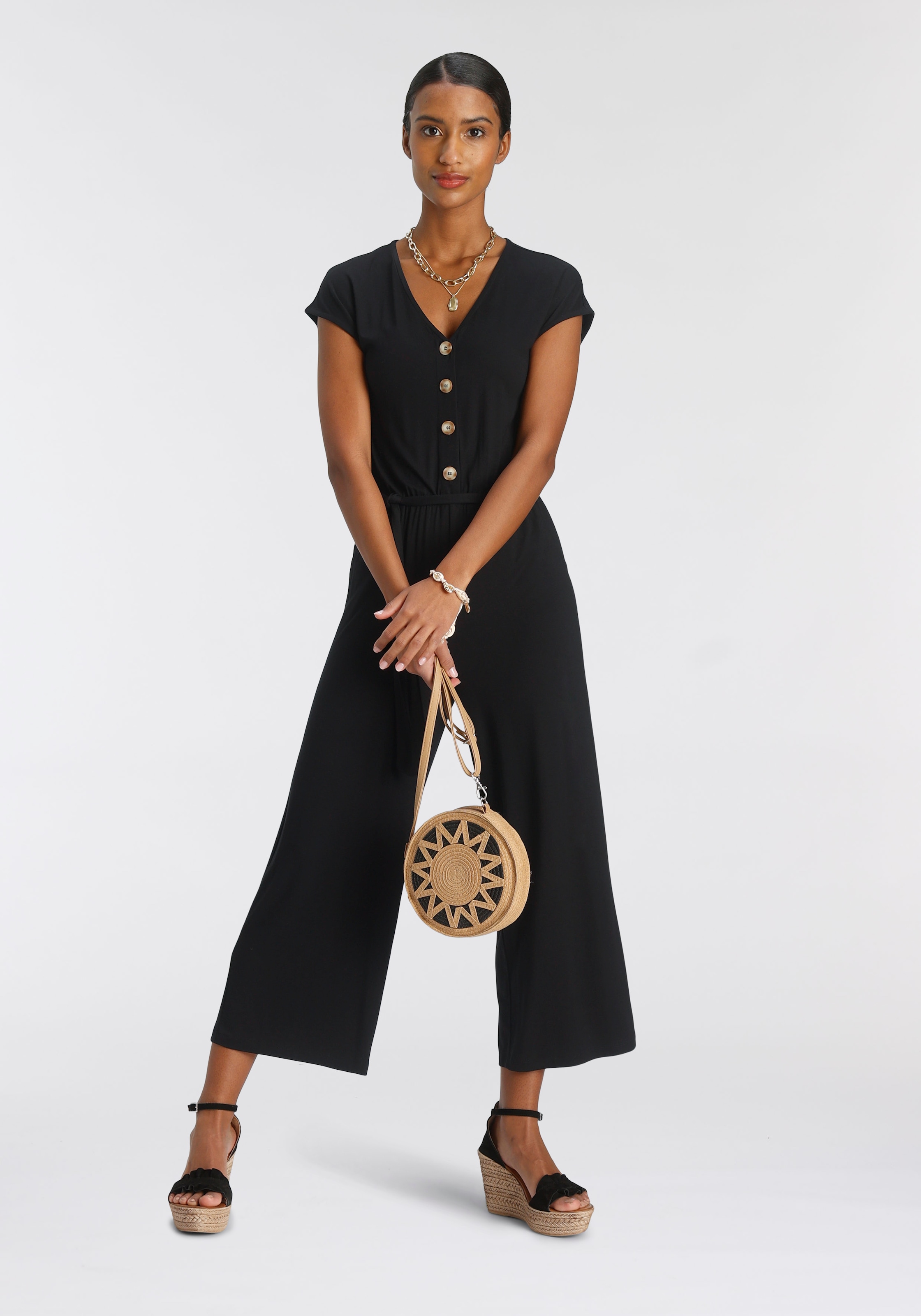 Tamaris Culotte-Overall , mit Knopfleiste
