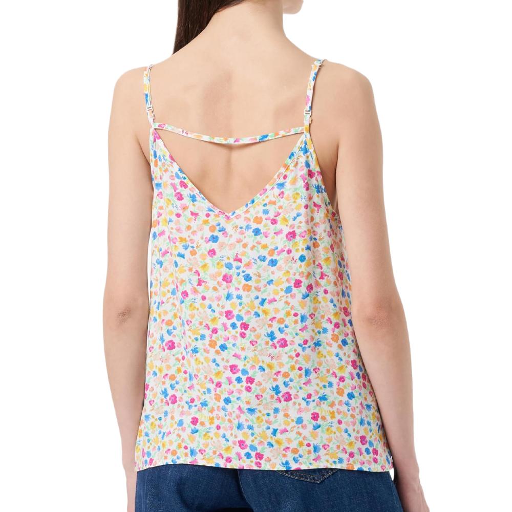 Only Débardeur Blanc/Rose à Motifs Femme Nova