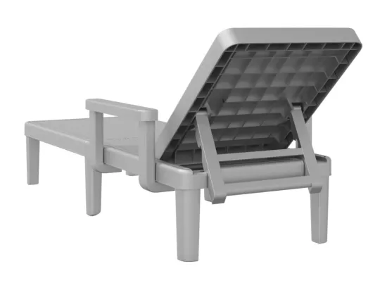 Chaise longue réglable en hauteur à 4 positions polypropylène
