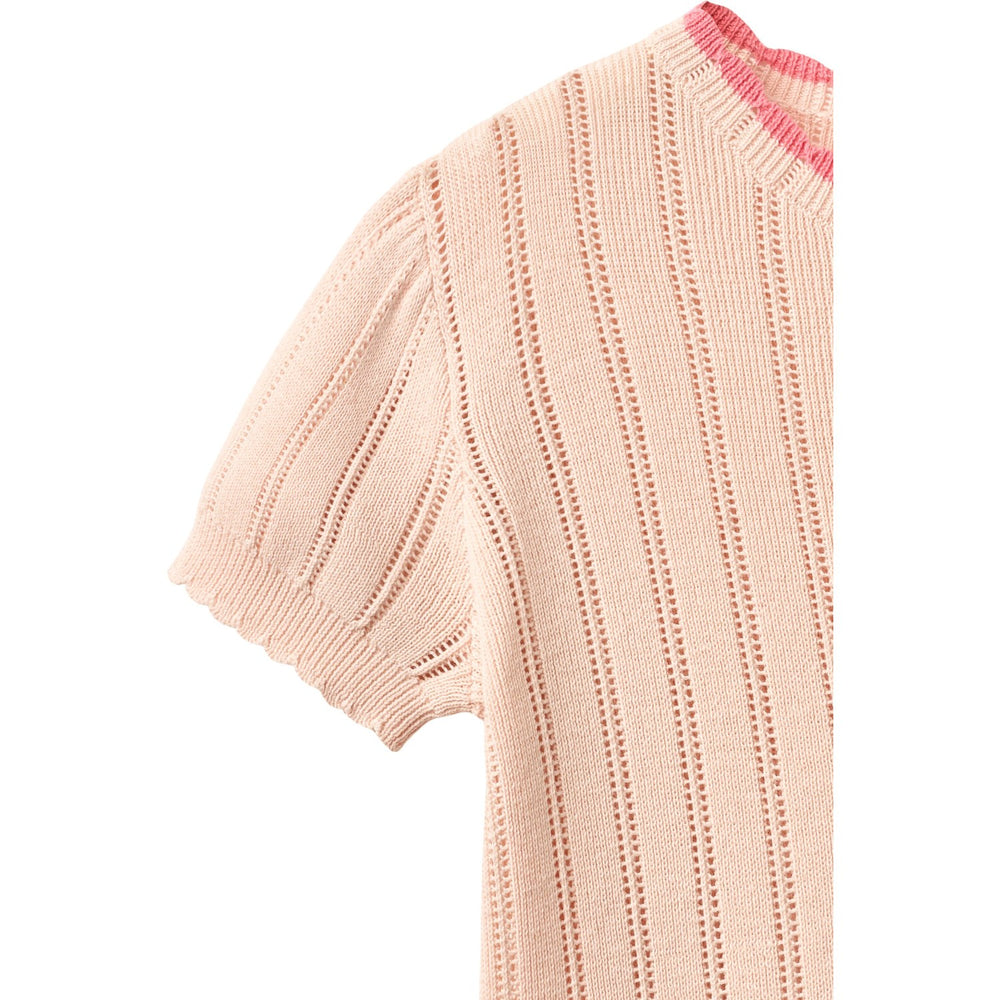 Køb COPENHAGEN COLORS Dusty Rose Strikket Pointelle Ss Bluse