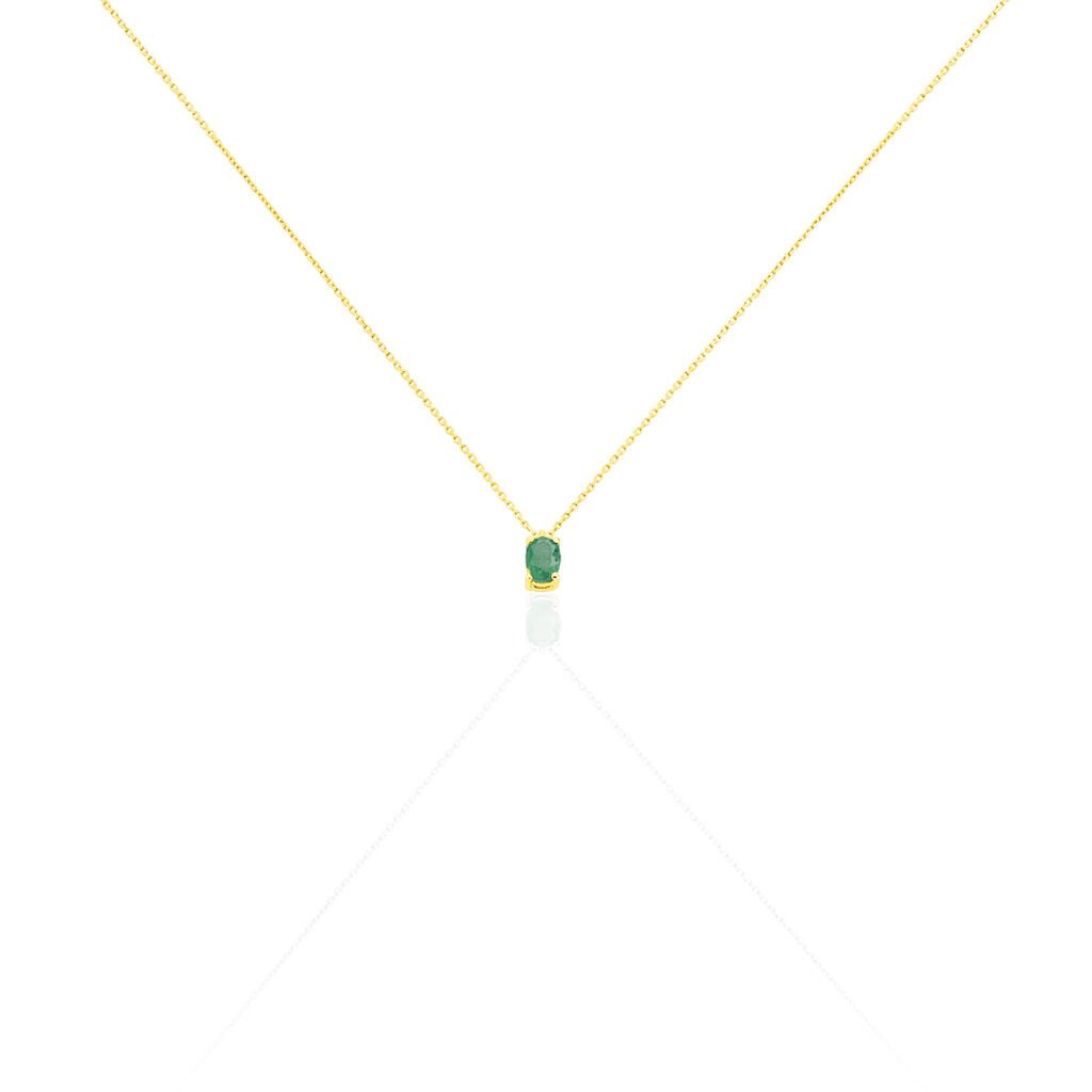 Collier Ovale Or Jaune Emeraude