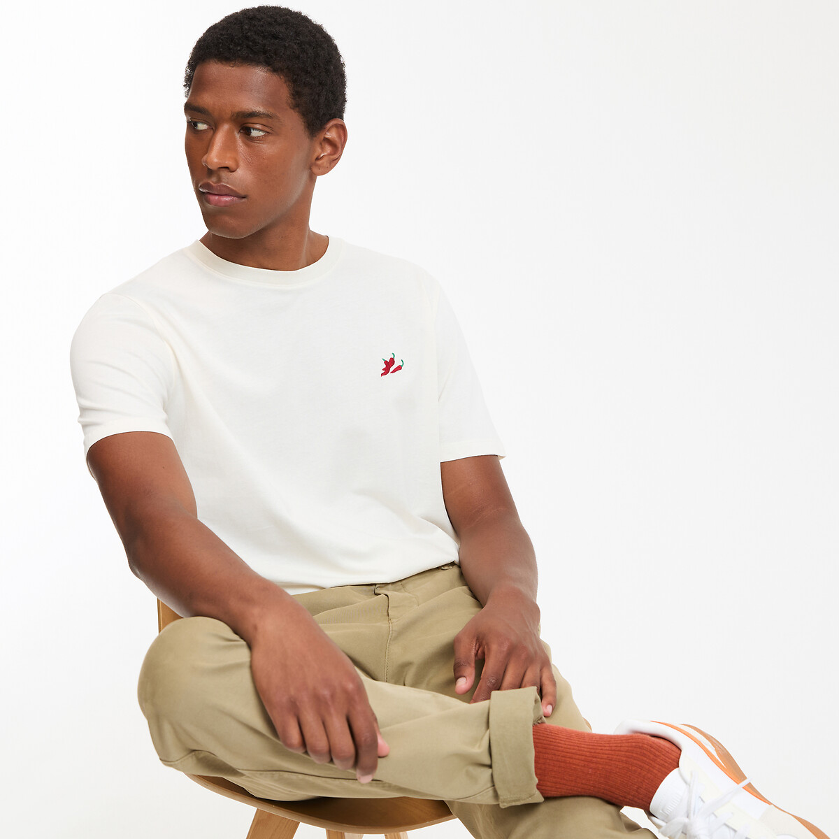 COLEÇÃO LA REDOUTE<br>Camiseta com gola redonda e mangas curtas