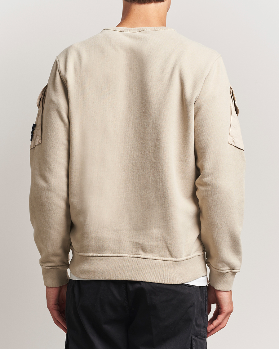 Stone Island Organic Cotton Fleece Arm Pocket Sweatshirt Desert