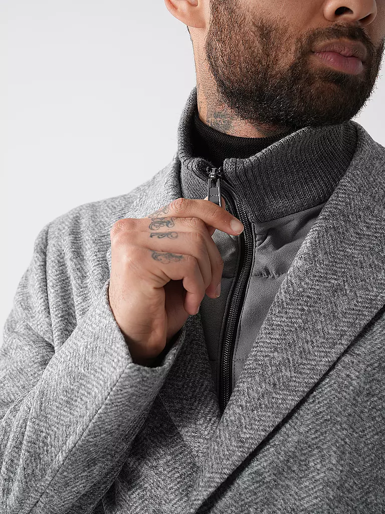 BOSS Mantel Slim Fit HYDE-BIB hellgrau