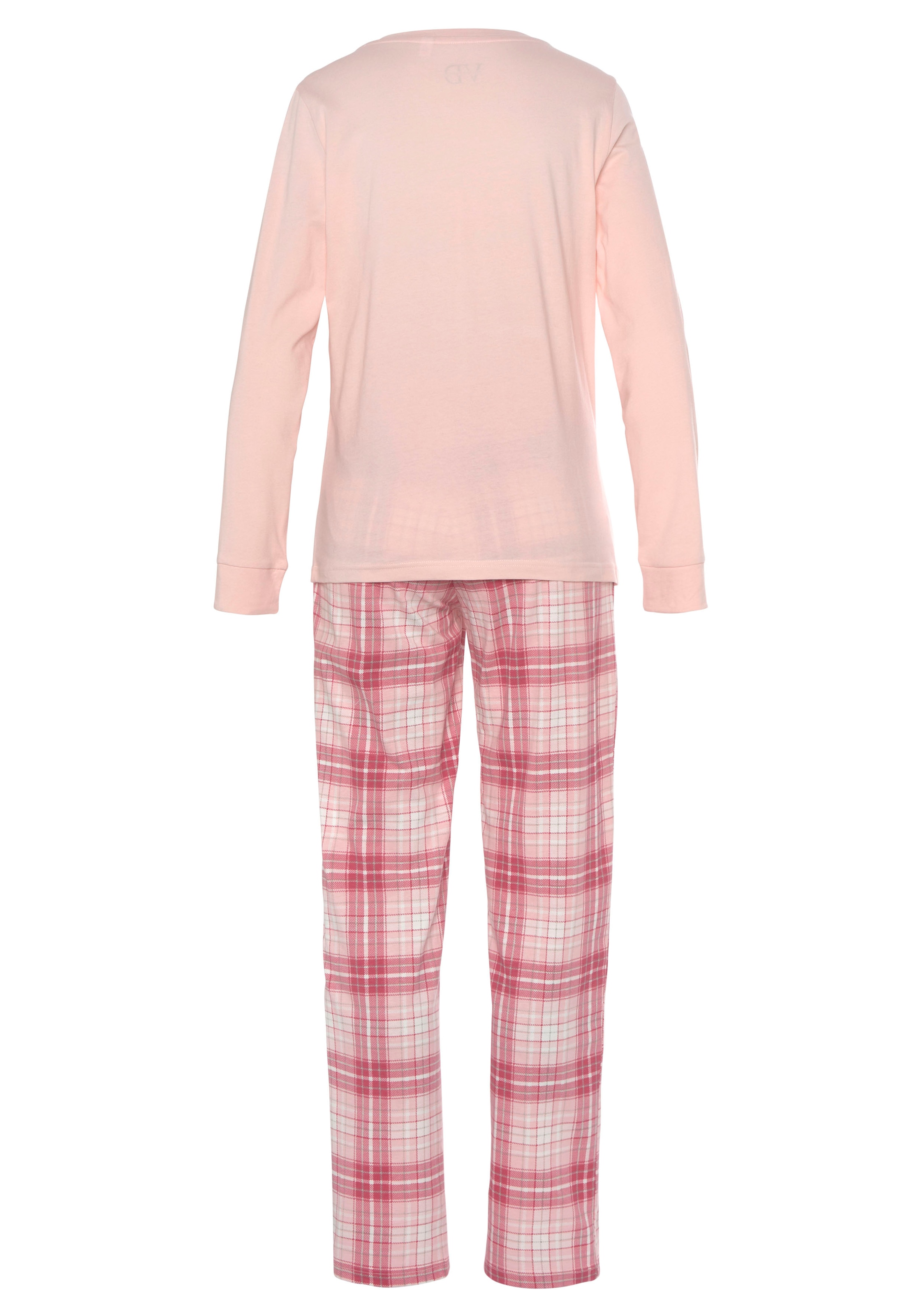 Vivance Dreams Pyjama 2 Stück, 4 Stk. tlg., mit Karo- und Blumendruck im Doppelpack