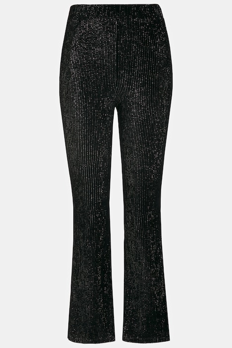 Schlaghose, Flared Fit, Cord, Metallic-Glitzer, Elastikbund