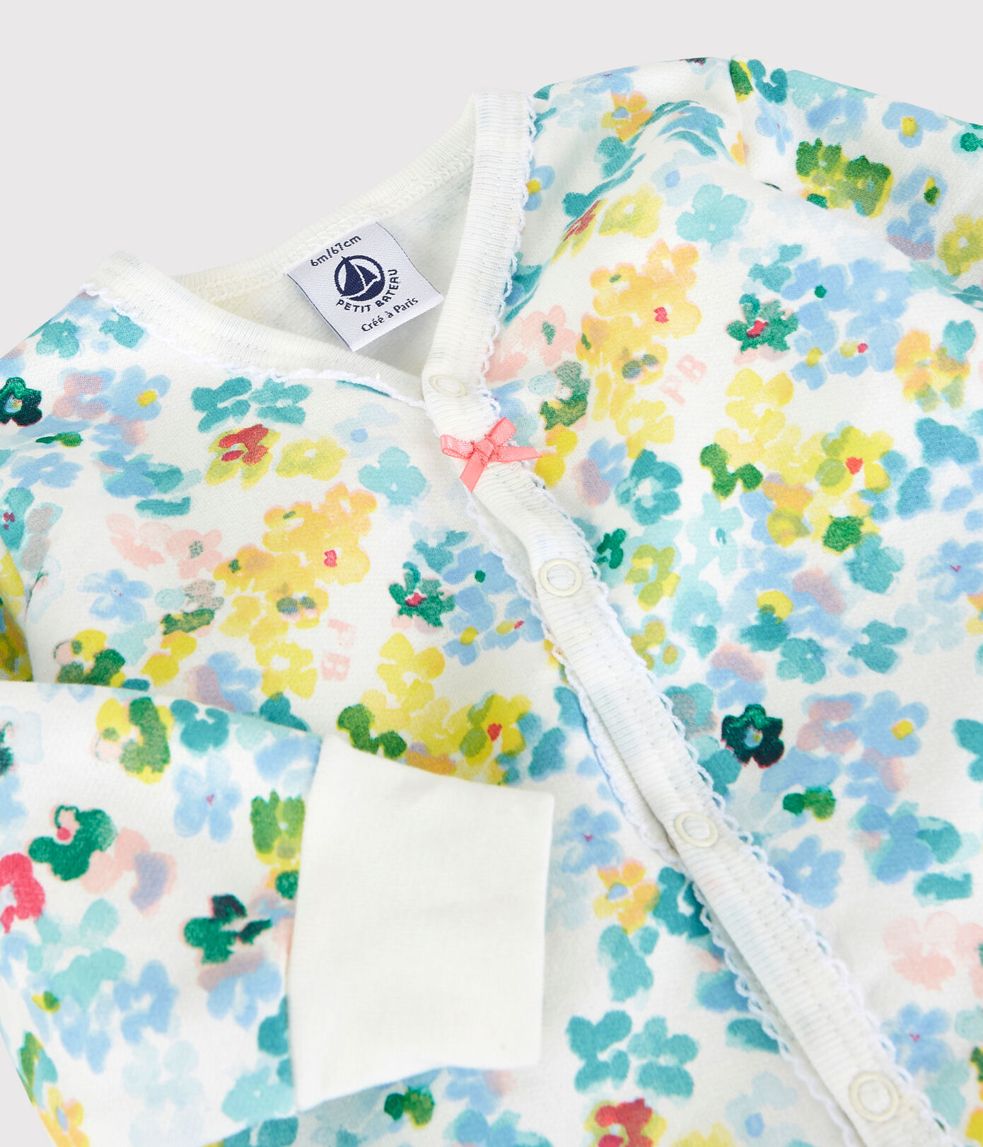 Ensemble nuit à fleurs bébé fille en molleton