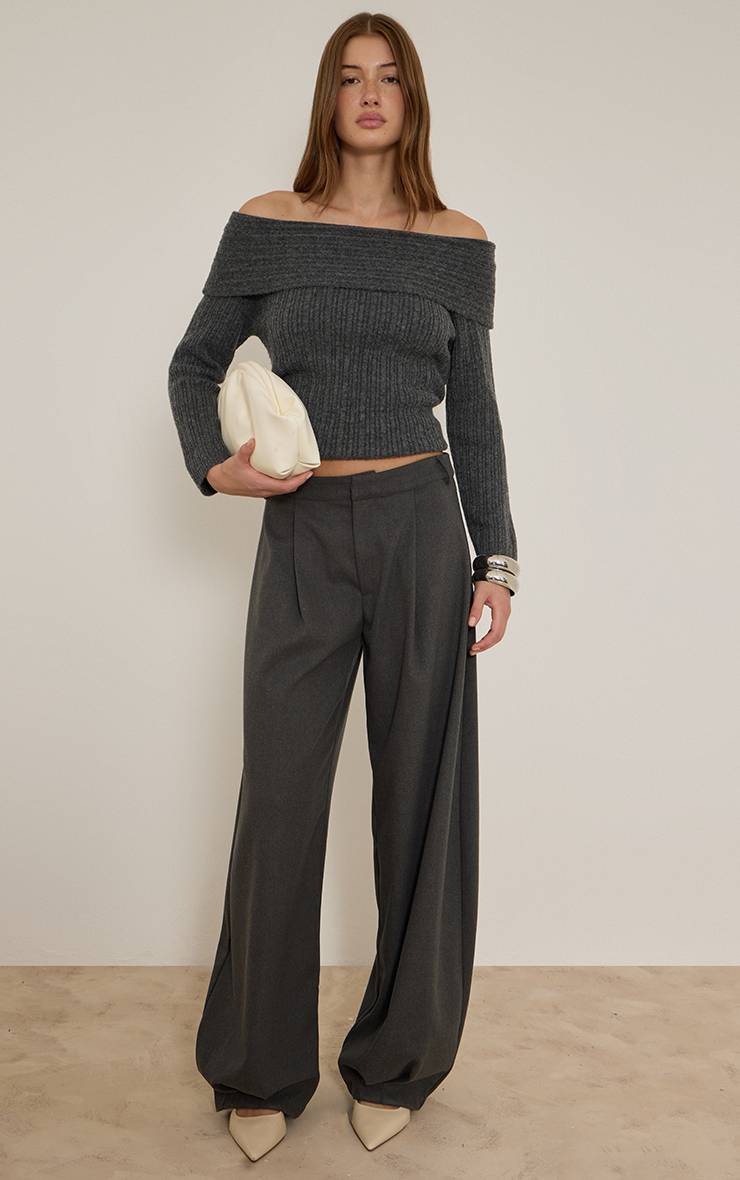 Charbon Pantalon Ballon Tissé Brossé