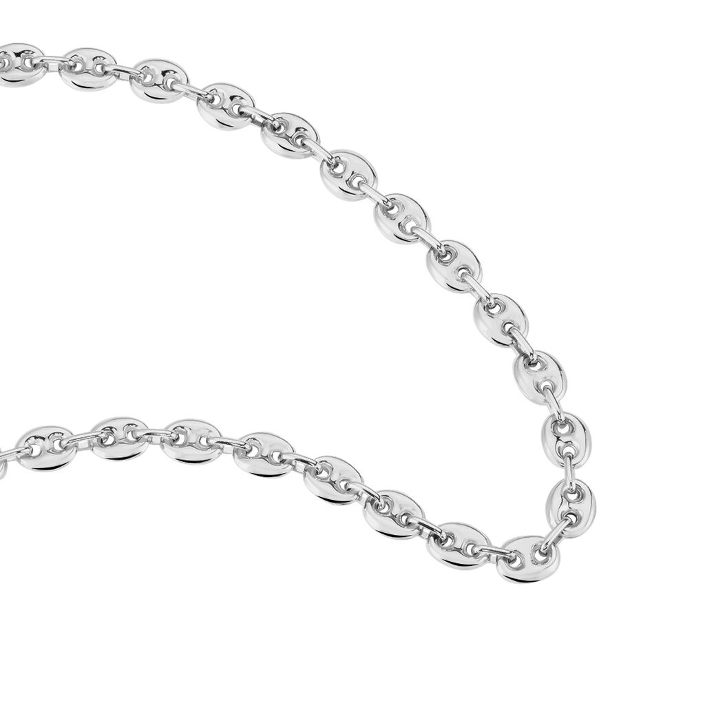 Collier Carrus Maille Grain De Cafe Argent Blanc