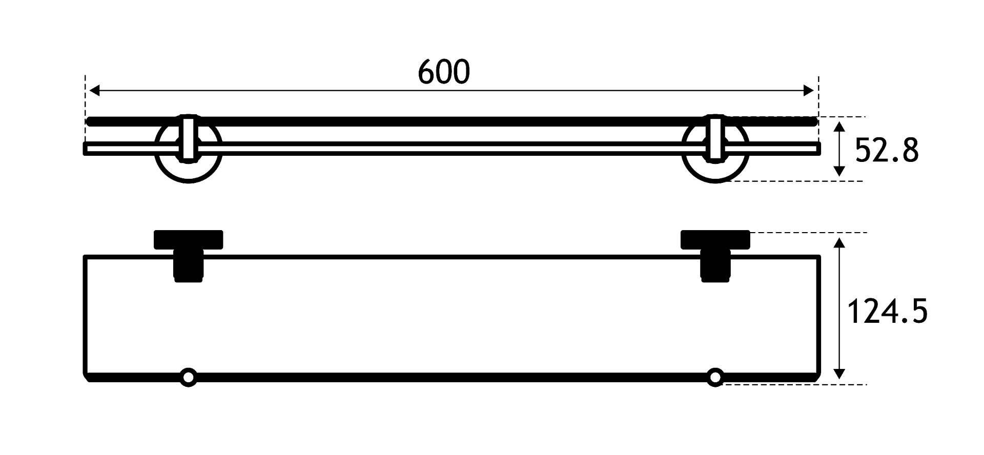 Eastbrook Catania messing glazen planchet met rand zwart mat en messing geborsteld