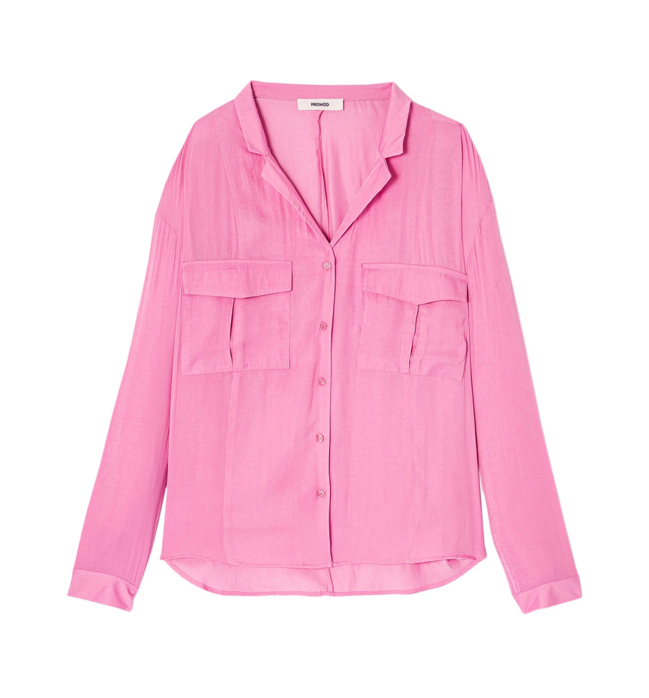 Chemise oversize en satin - Rose