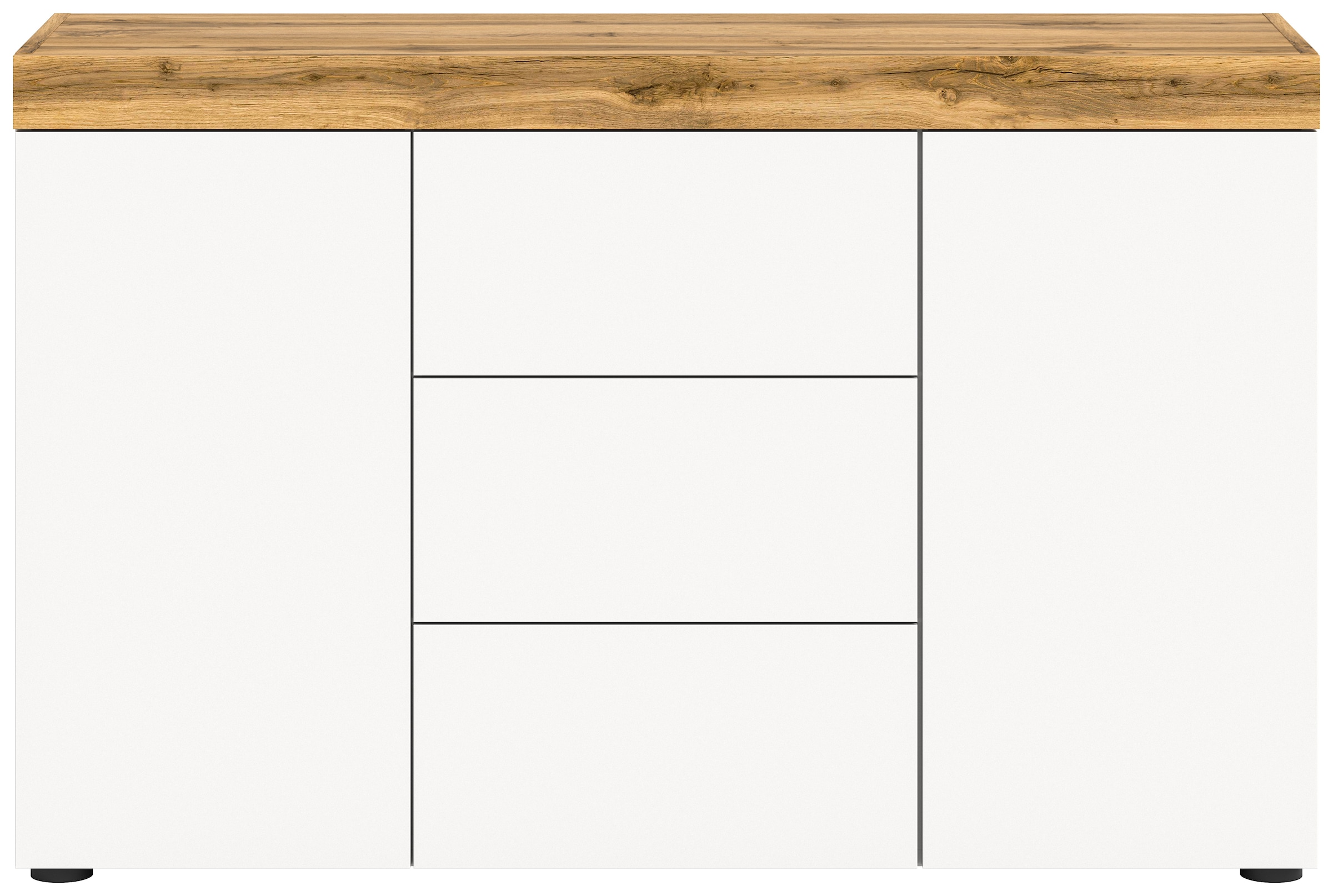 INOSIGN Sideboard »MAMBO, TOPSELLER!, Breite 125 cm, 2 Türen, 3 Schubkästen« 2-farbig, Türen mit push to open, grifflose Fronten, Anrichte, Schrank