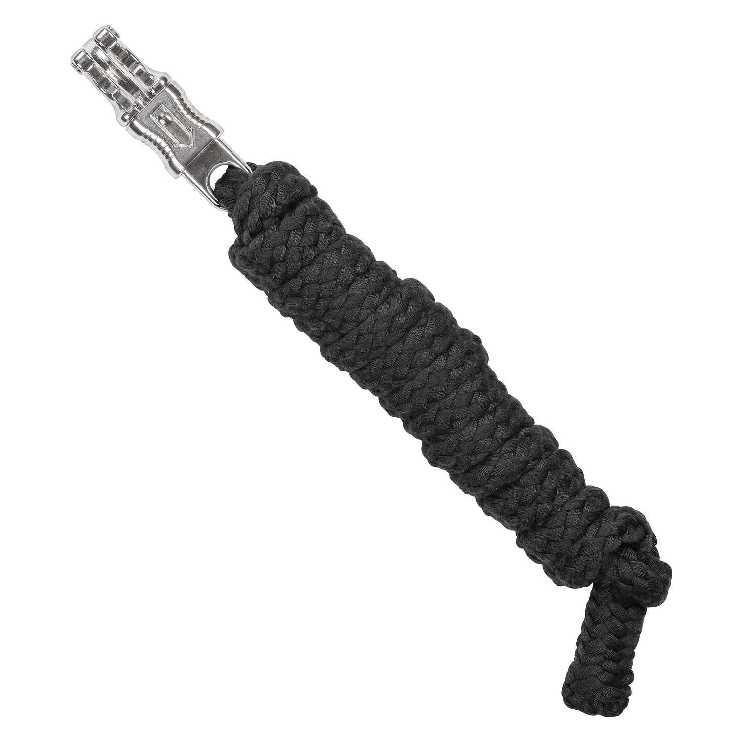 Loesdau Microfaser-Anbindestrick, mit Panikhaken  - vernickelt/schwarz - 2 m