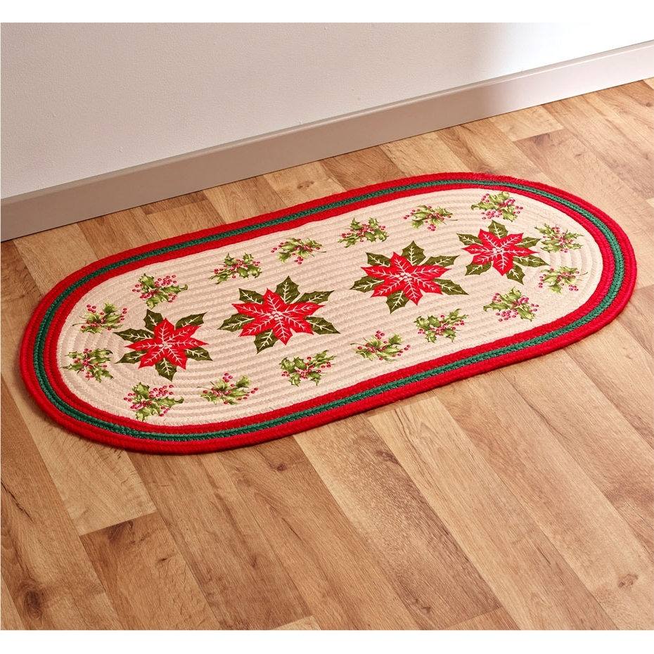Tapis ovale poinsettias
