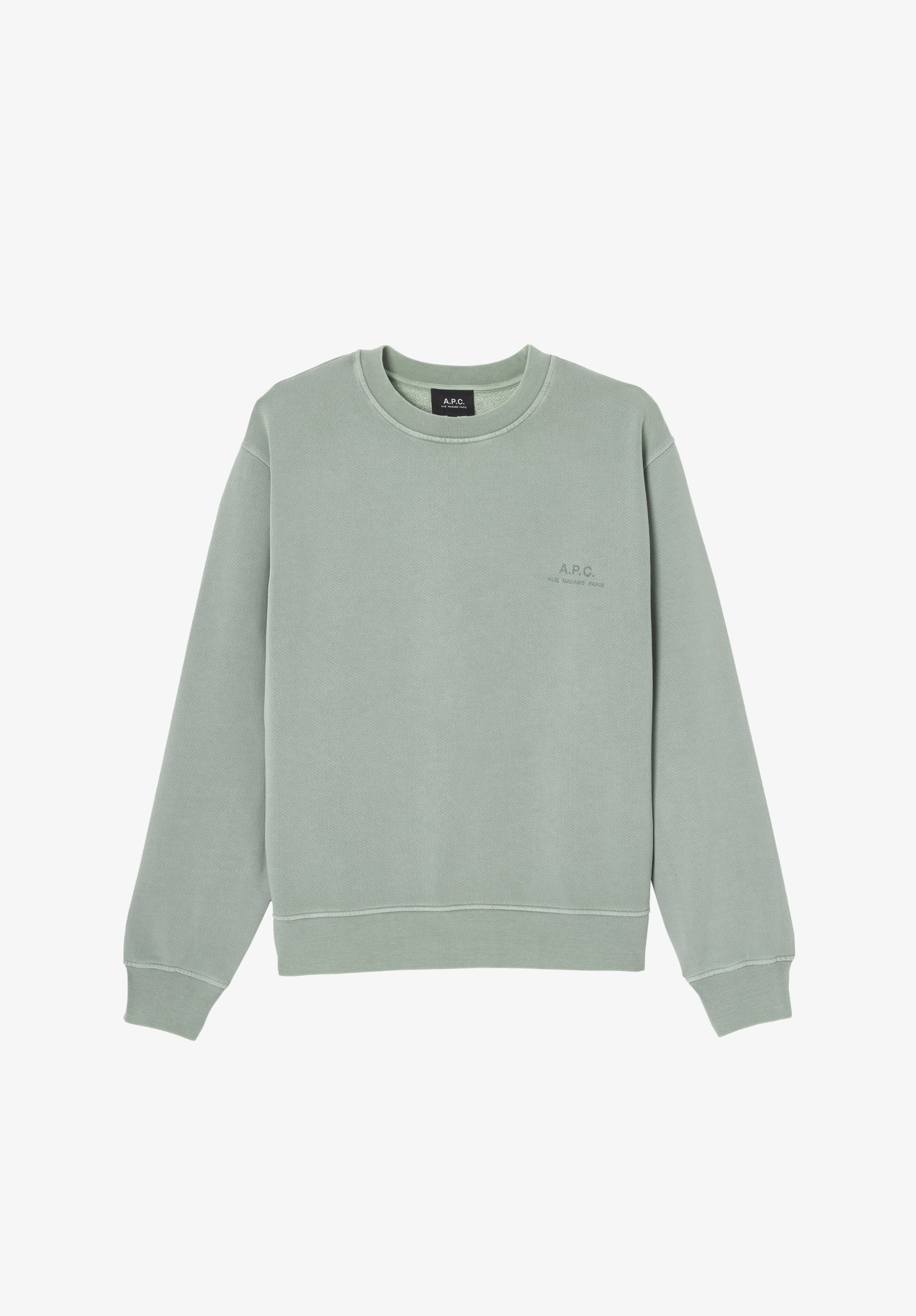 Sweatshirt ample vert grisé à petit logo A.P.C. - Vert grise