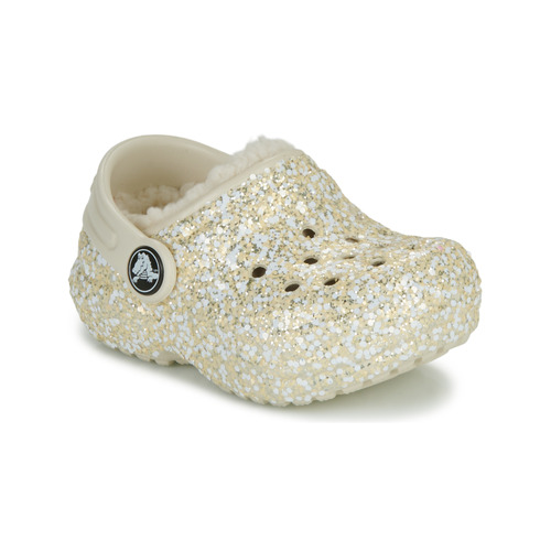 Crocs - Classic Lined Glitter Clog T - Beige / Doré