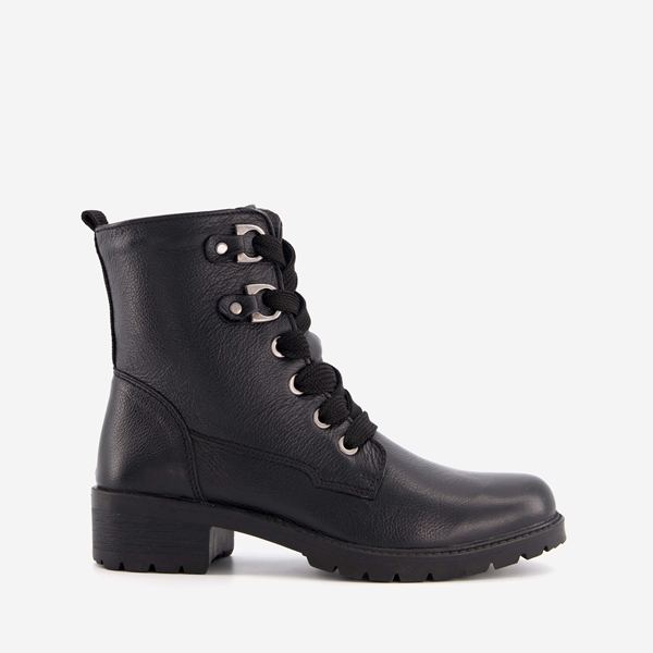 Hush Puppies leren veterboots met brede veters