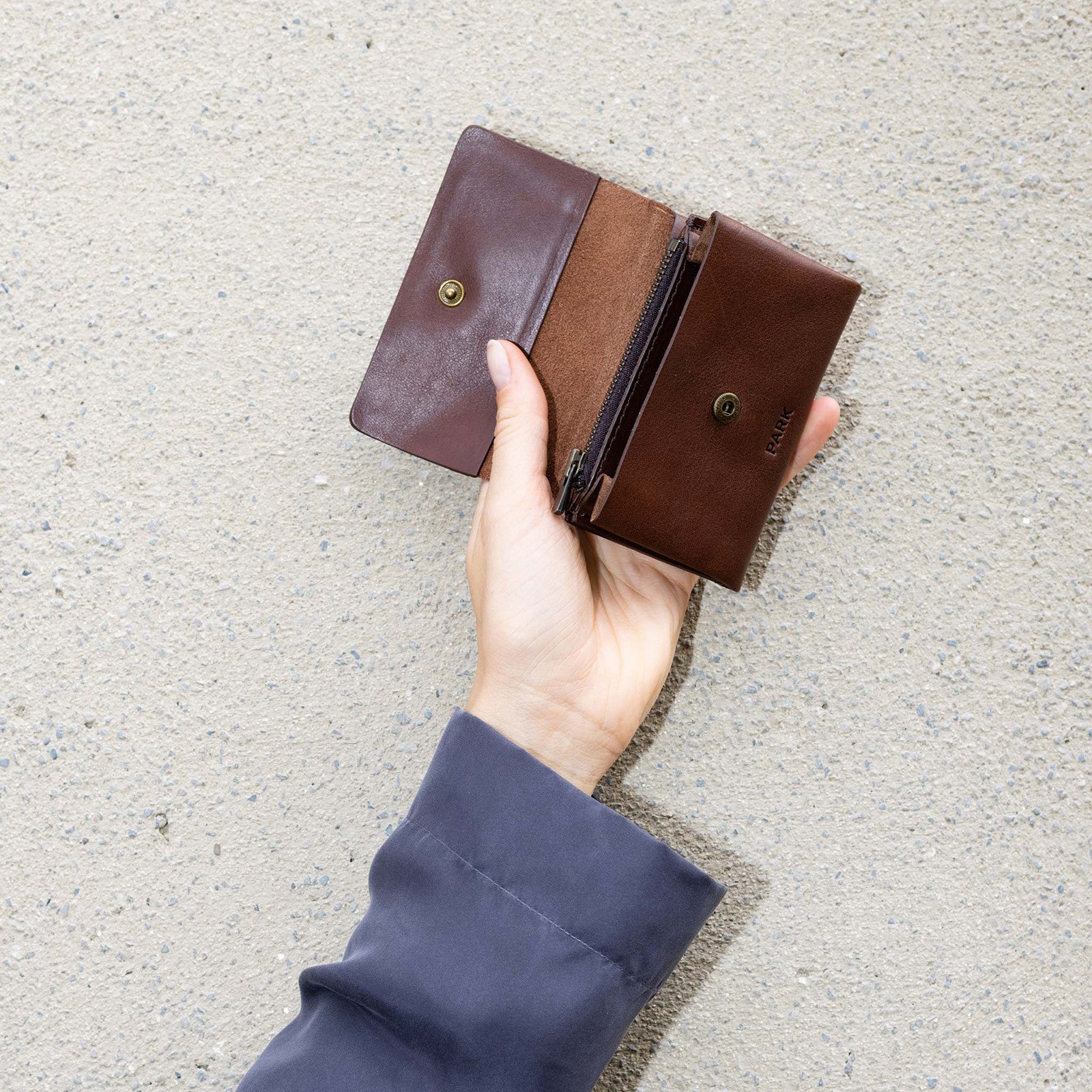 Kleines Portemonnaie Dark-Brown