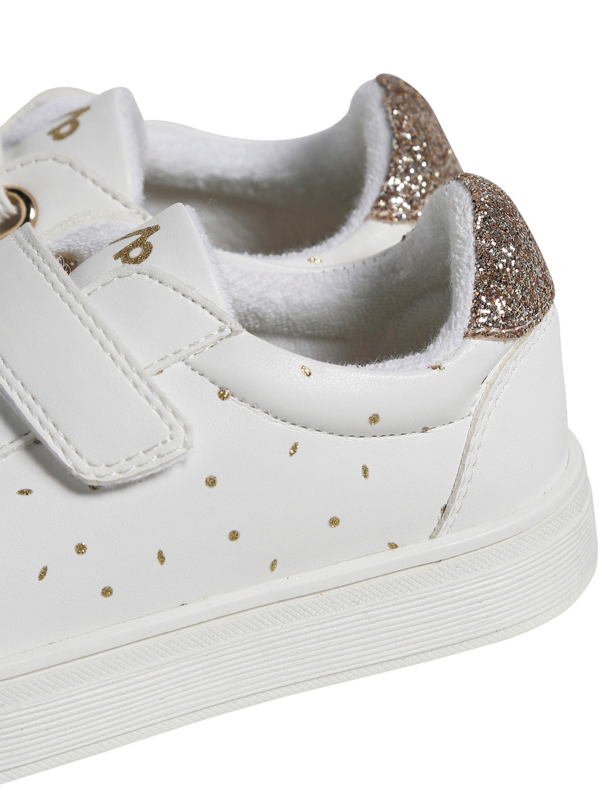 Vertbaudet Kinder Sneakers mit Gold-Details weiß bedruckt