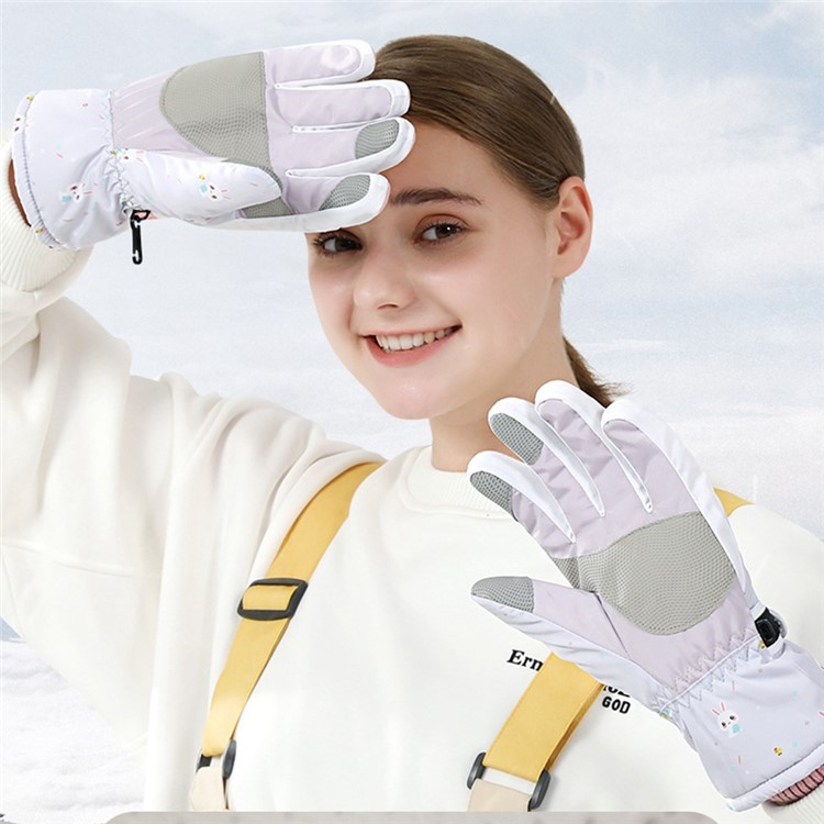 (1 Paar) Gefütterte Winter Ski Handschuhe (One Size) - Hase