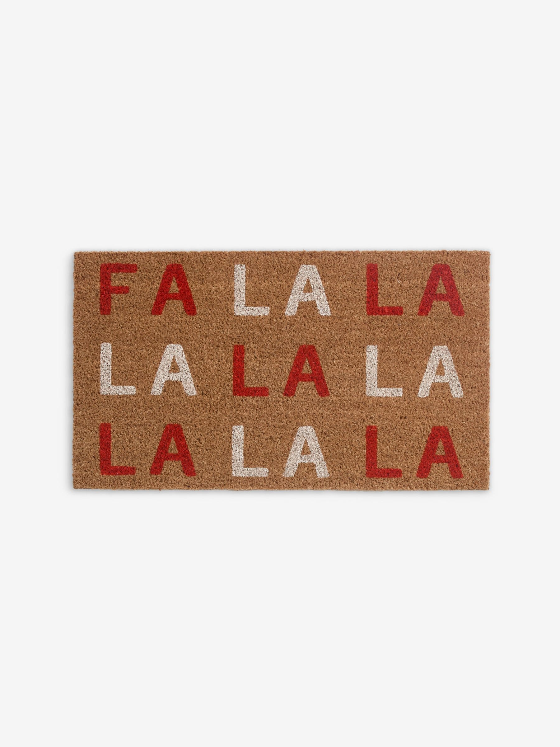 Kerstmis Fa La La Slogan Kokos Deurmat