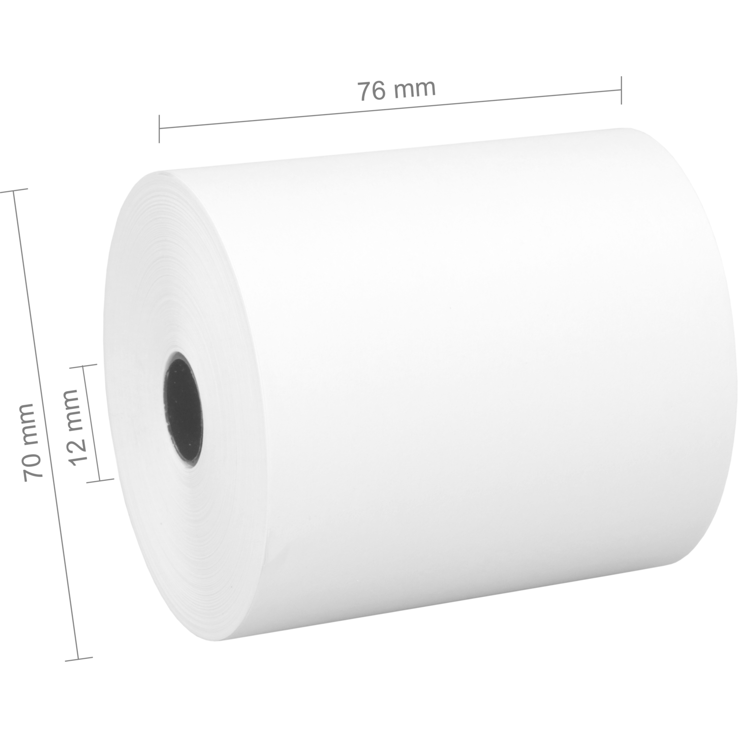 Rol, houtvrij, papier, 76x70x12mm, wit