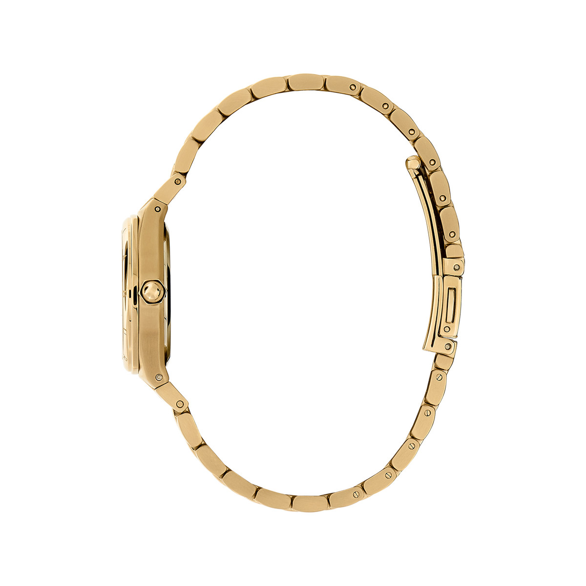 Montre OLIVIA BURTON mini hexa femme analogique, bracelet acier doré jaune